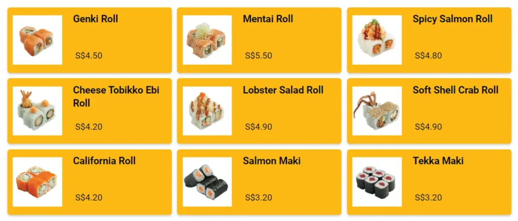 genki sushi menu singapore makimono 1