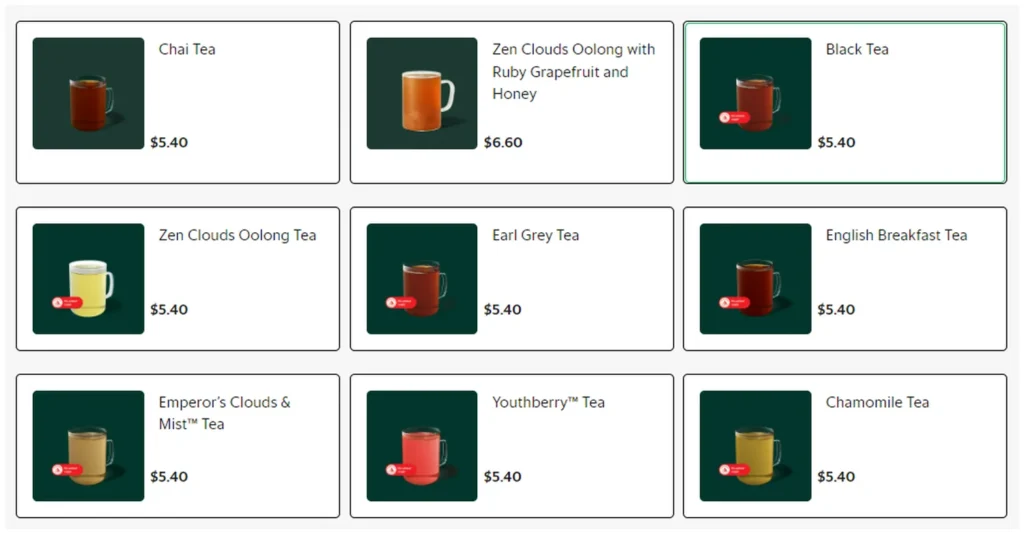 starbucks menu singapore 2023 brewed teas 1