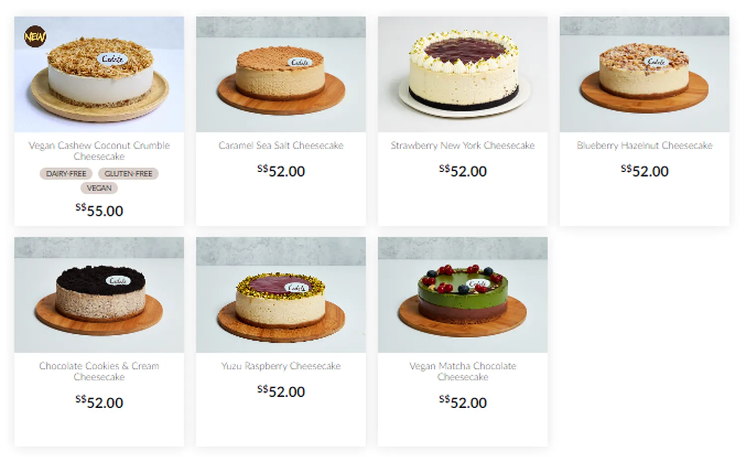 cedele menu singapore whole cakes cheesecakes