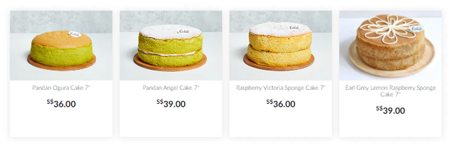 cedele menu singapore whole cakes sponge cakes
