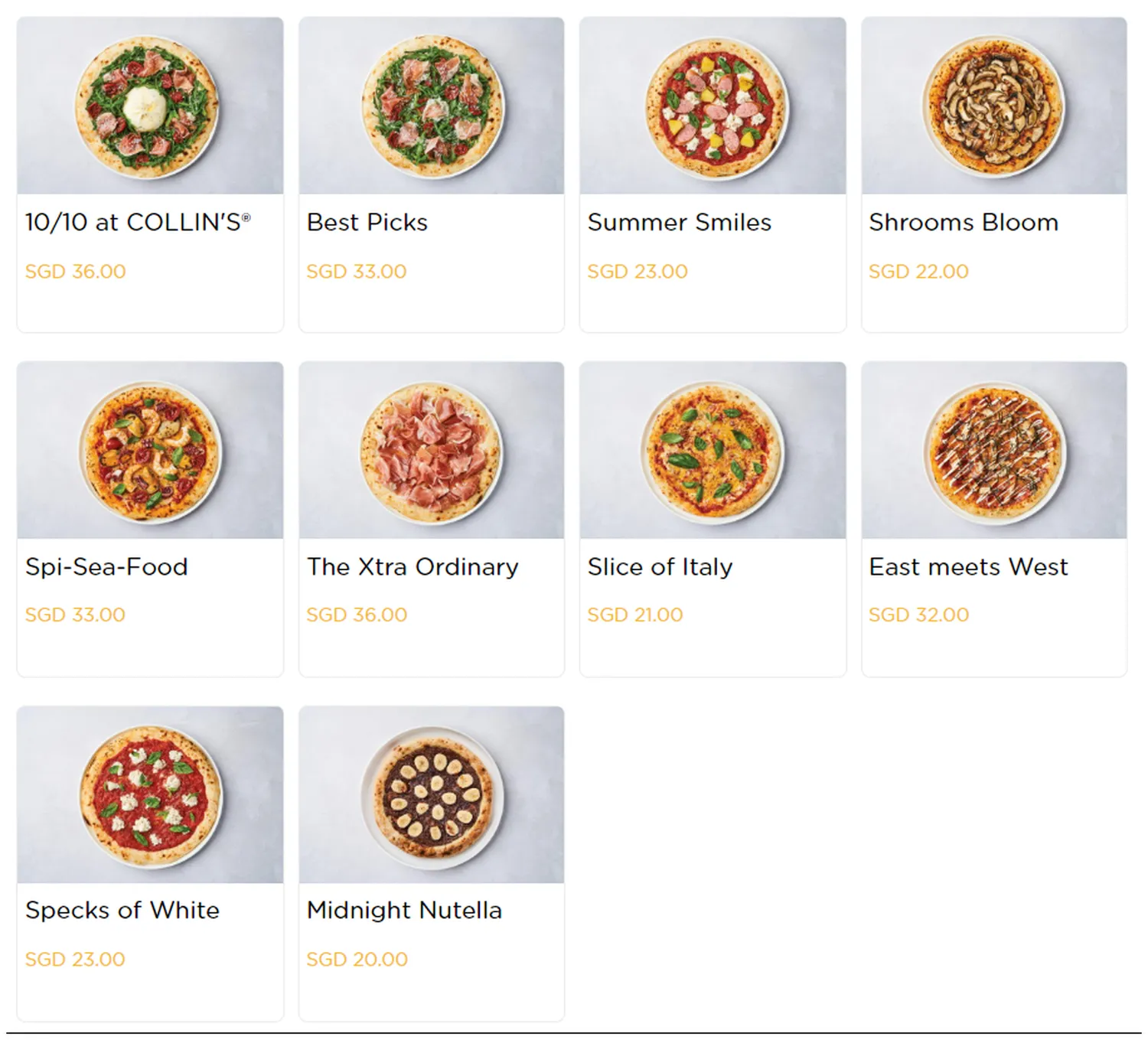 collins menu singapore 50 off 2nd pizza