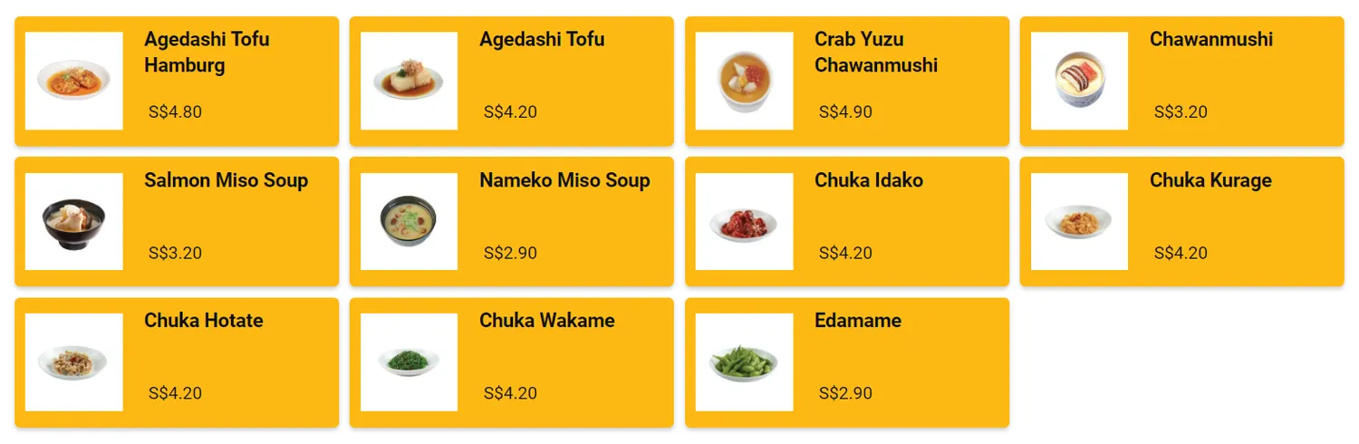 genki sushi menu singapore appetisers