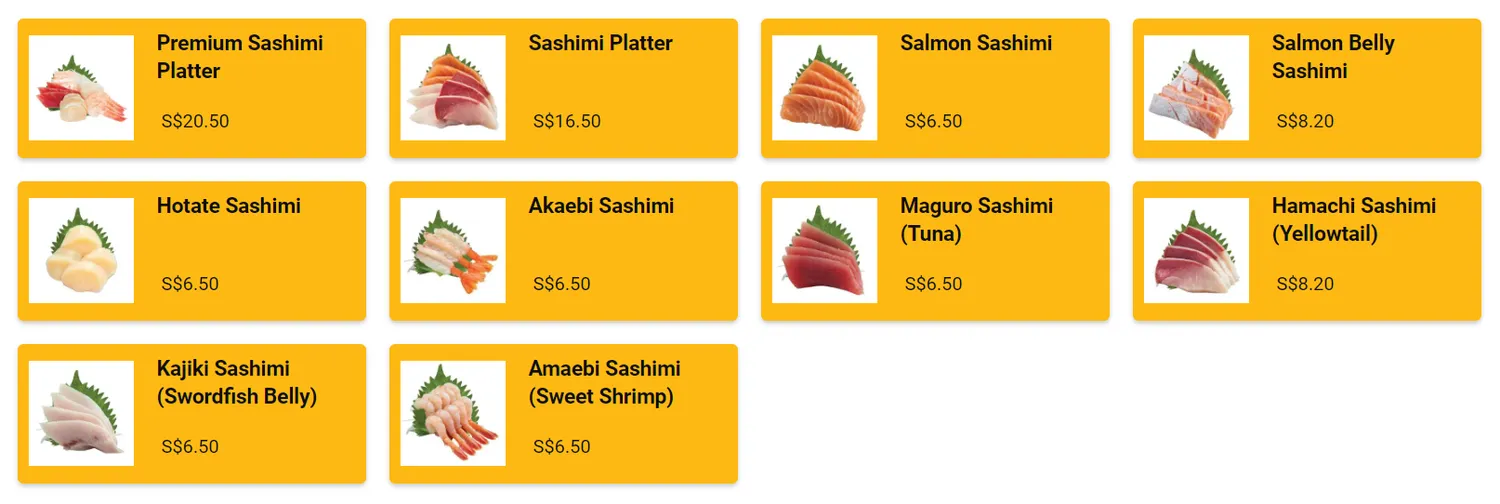 genki sushi menu singapore sashimi