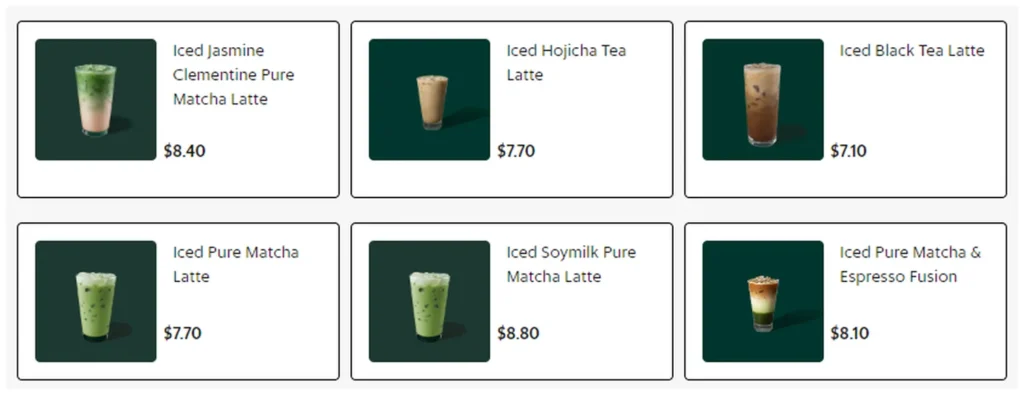 starbucks menu singapore 2023 tea lattes 2