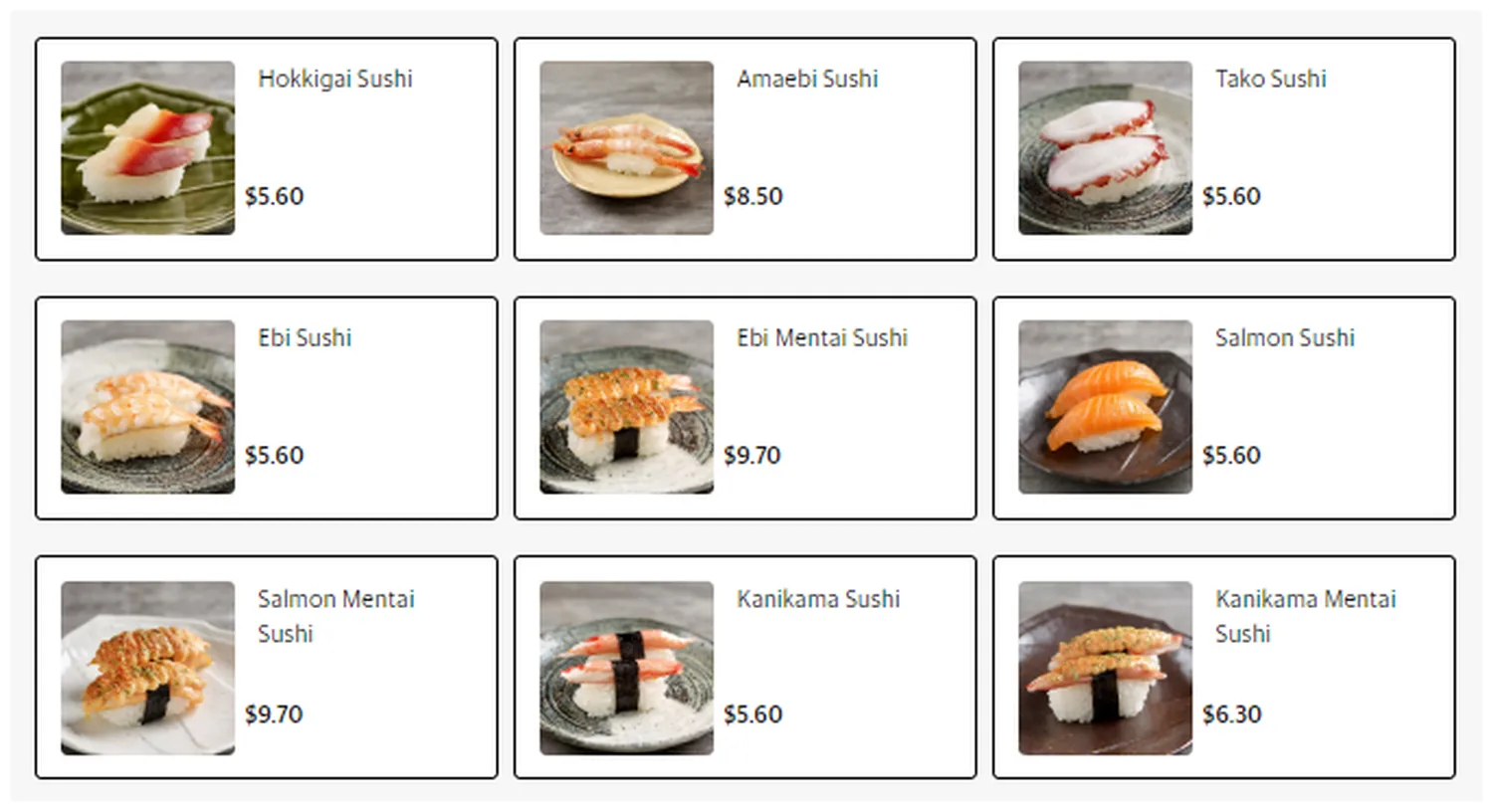 sushi tei menu singapore nigiri sushi 2