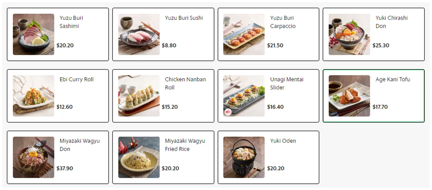 sushi tei menu singapore yuki matsuri
