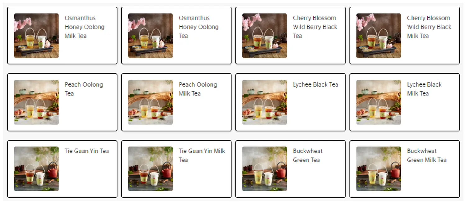 gong cha menu singapore taiwan premium tea extract series