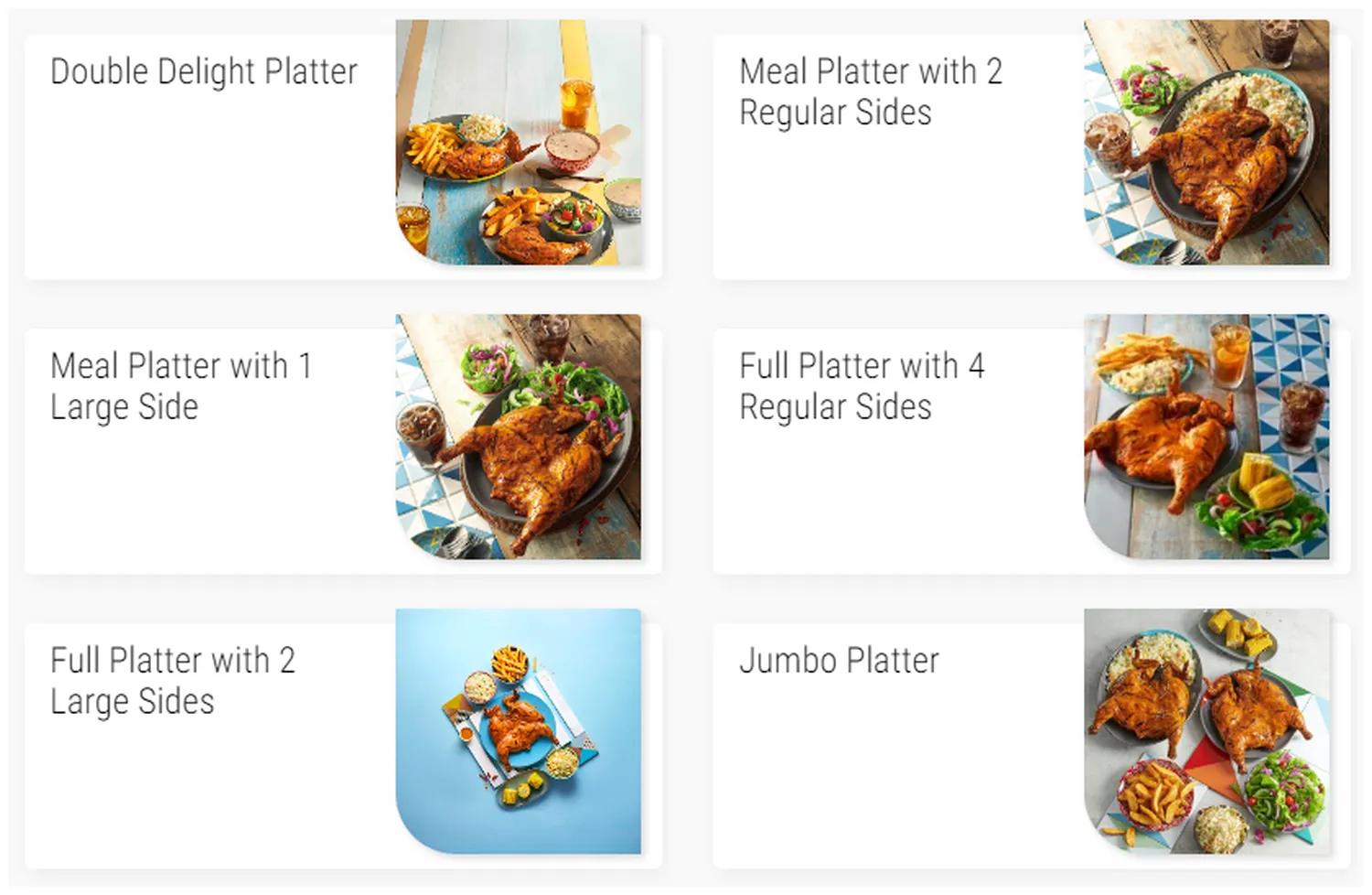 nandos menu singapore sharing platters