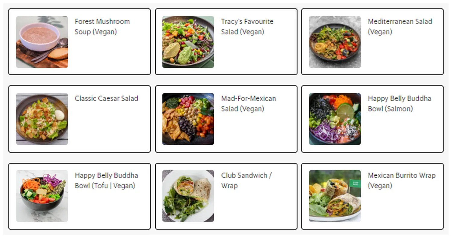 prive menu singapore soup salads sandwich wraps