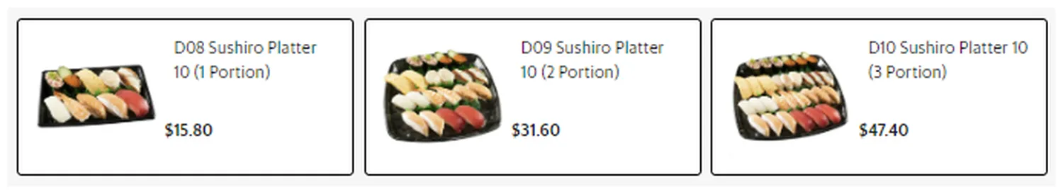sushiro menu singapore sushiro platter 10