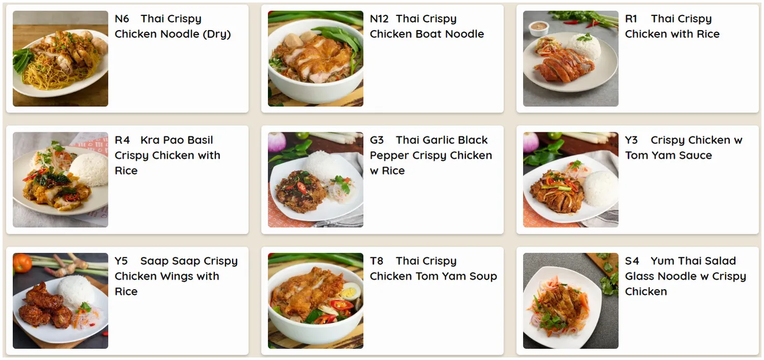 saap saap thai menu singapore thai crispy chicken specials