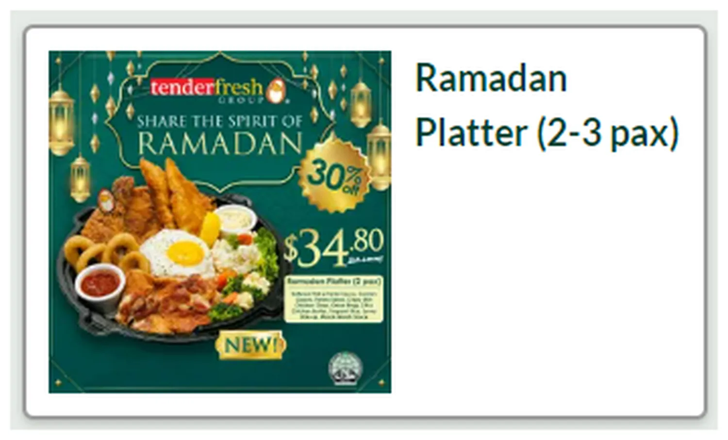 tenderbest menu singapore share the spirit of ramadan 30 off