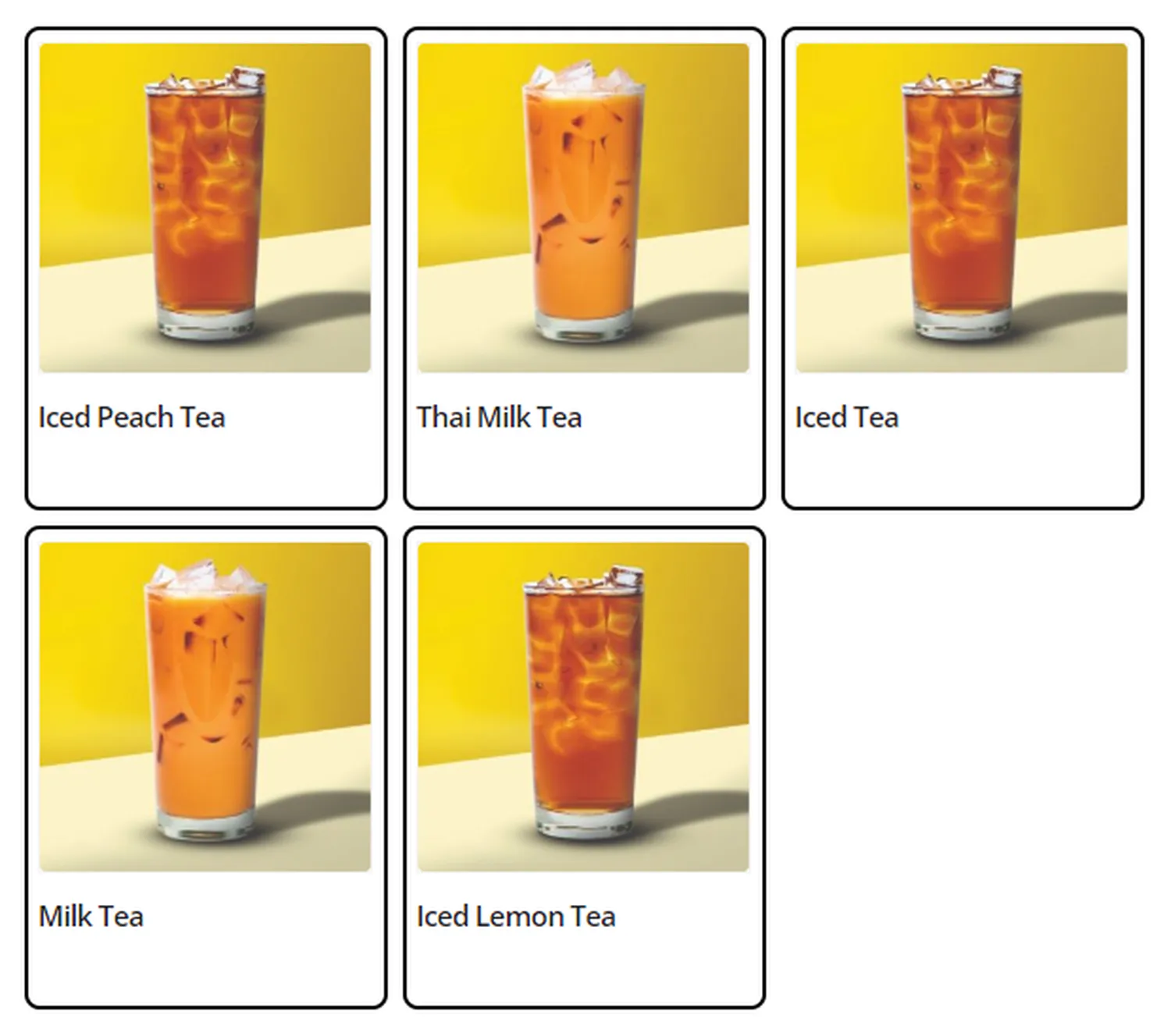 flash coffe menu singapore tea based