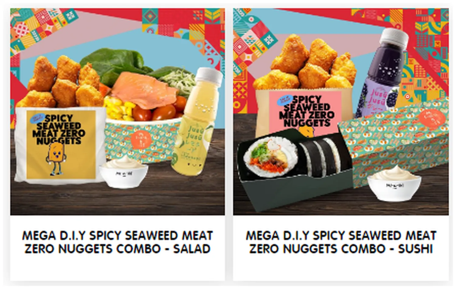 makisan menu singapore mega d.i.y spicy seaweed meat zero nuggets combo