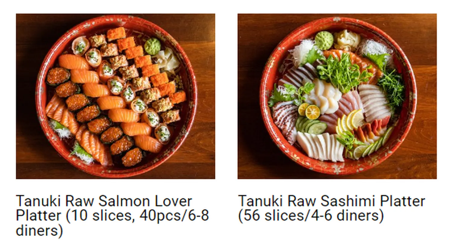tanuki raw menu singapore platters