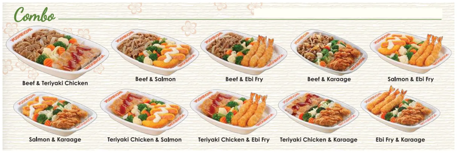 yoshinoya menu singapore combo