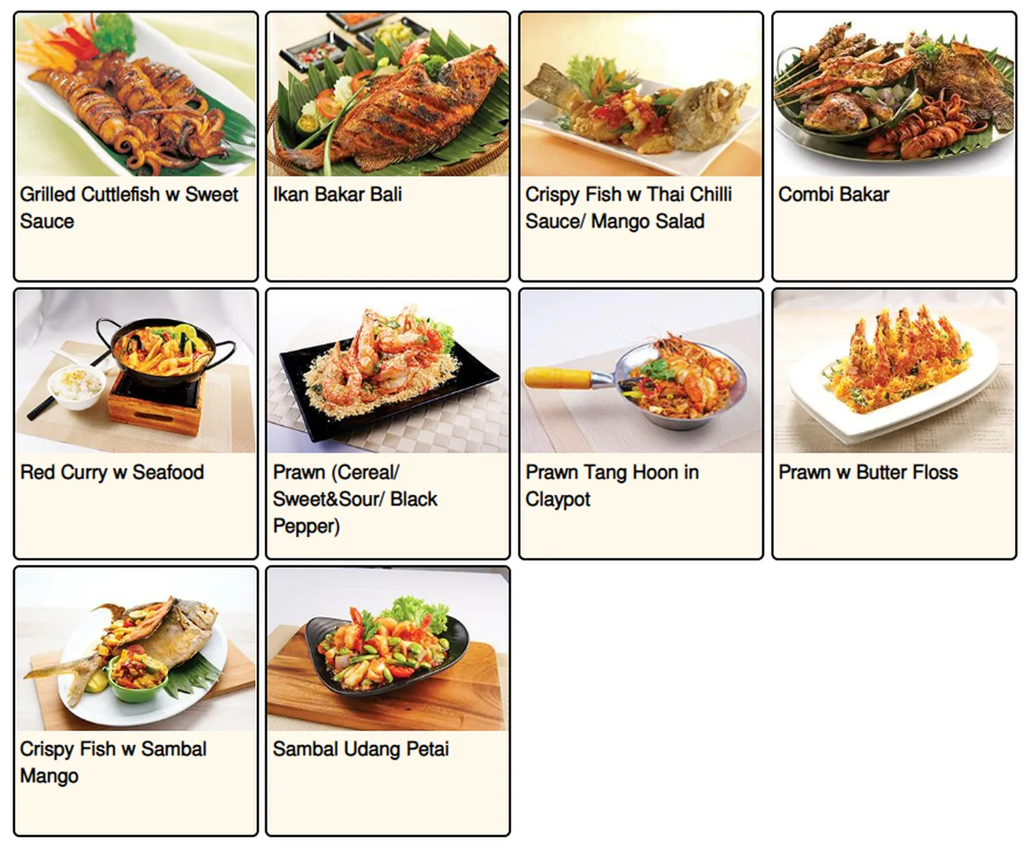 bali thai menu singapore seafood 1