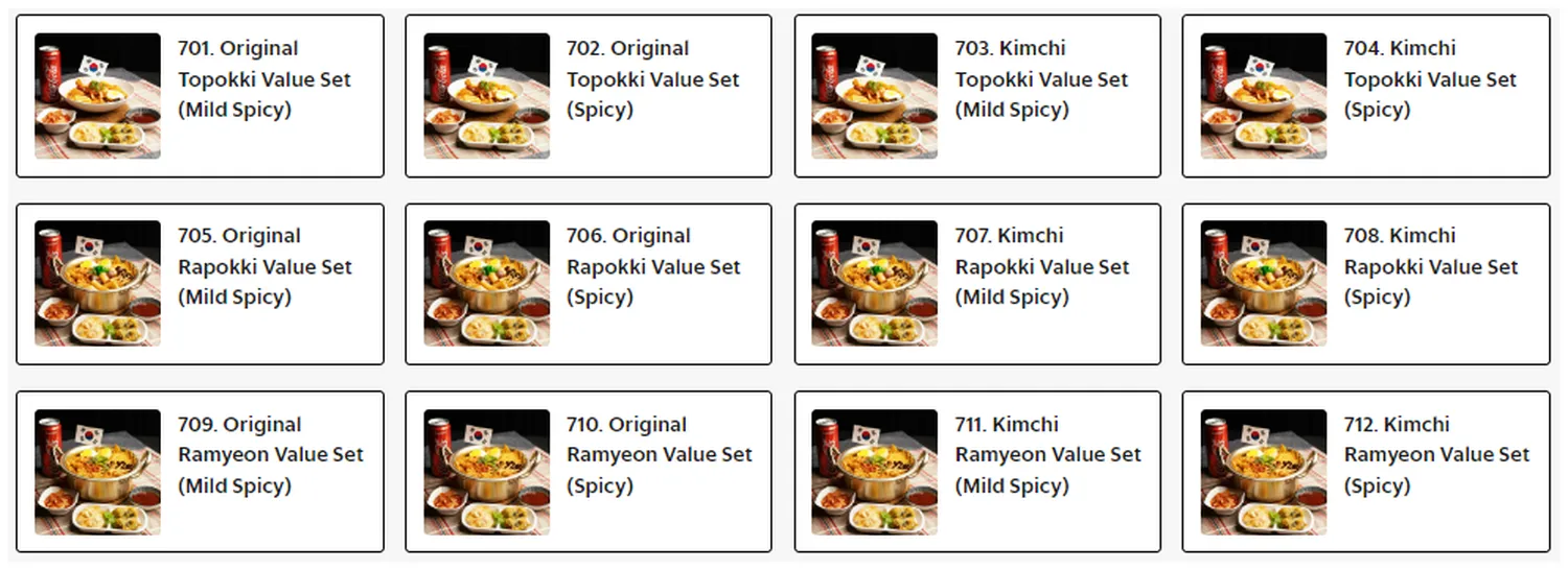 dookki menu singapore value set