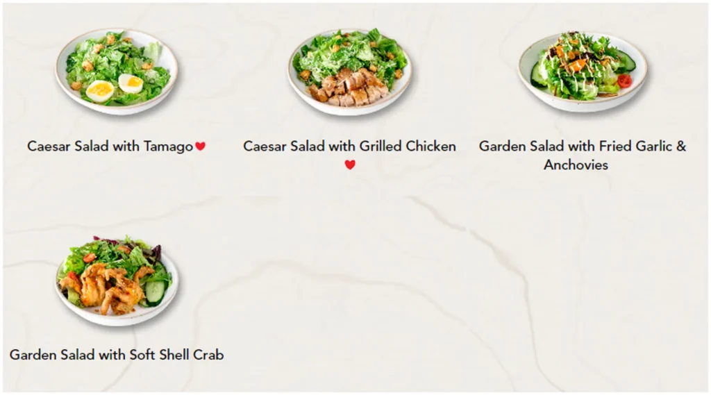 fish & co menu singapore salads