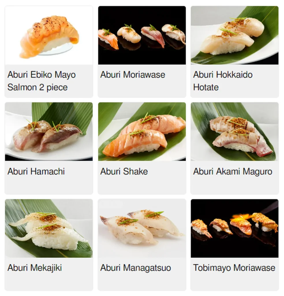 hei sushi menu singapore aburi & tobimayo sushi 1