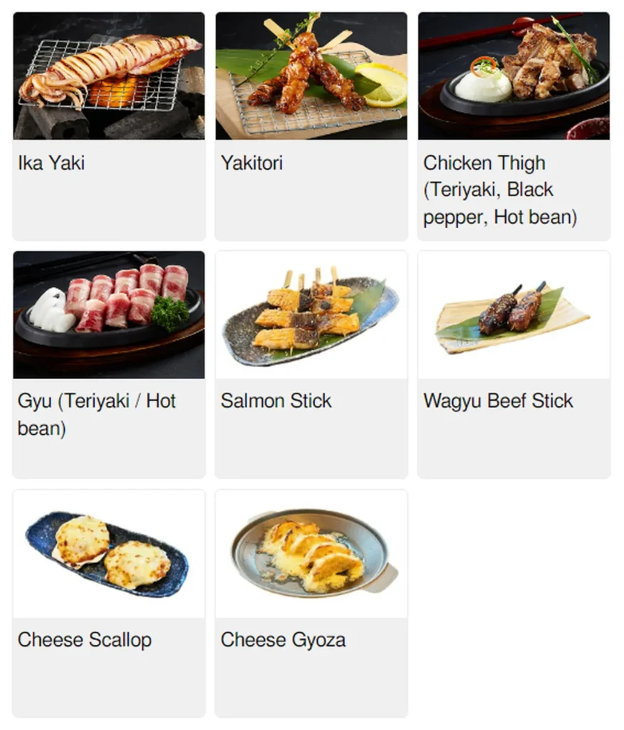 hei sushi menu singapore yakimono 2