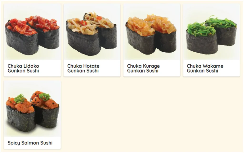 ichiban sushi menu singapore gunkan sushi 2