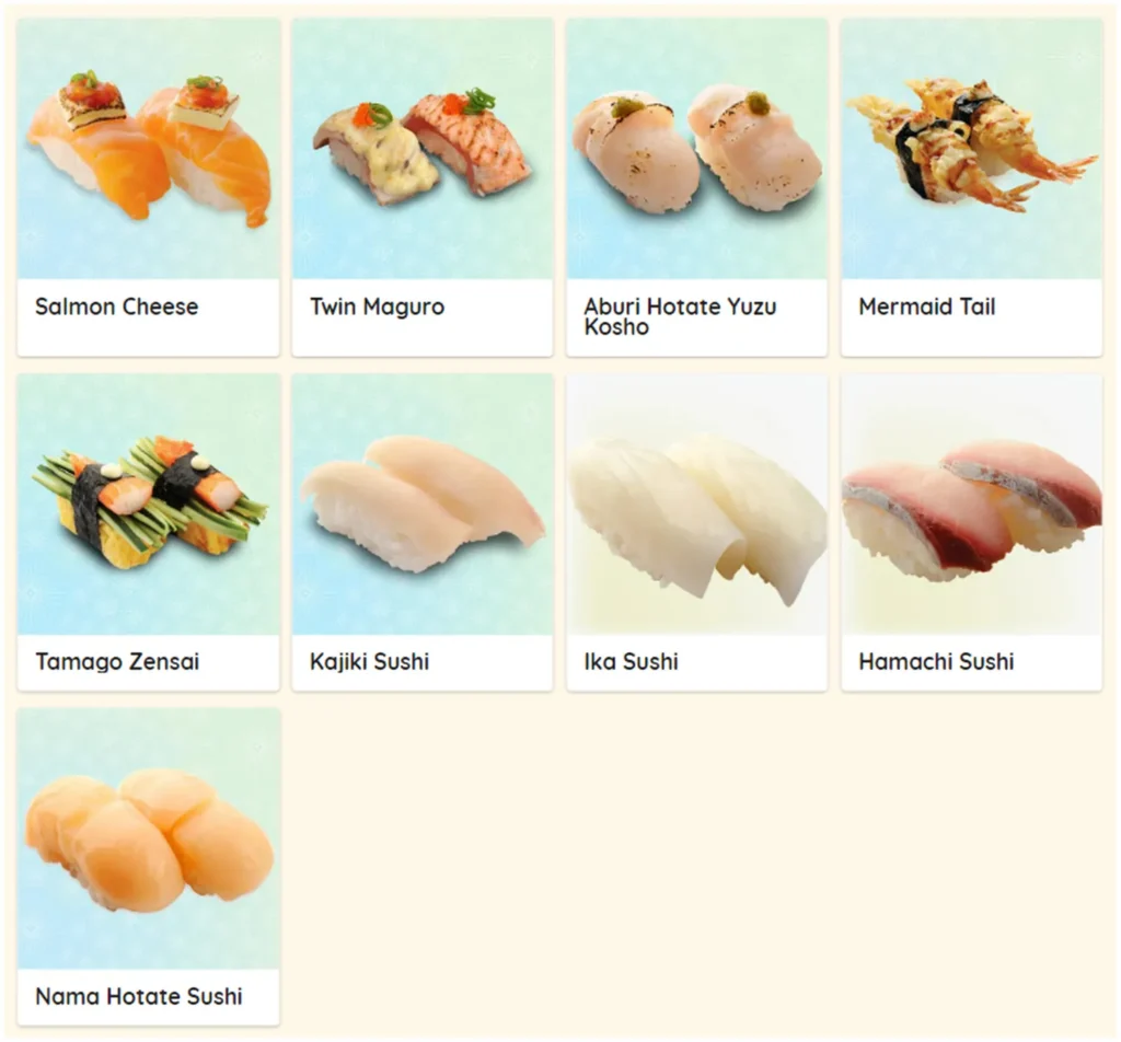 ichiban sushi menu singapore nigiri sushi 2