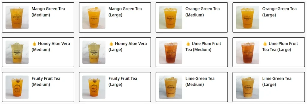 sharetea menu singapore fruit tea 2