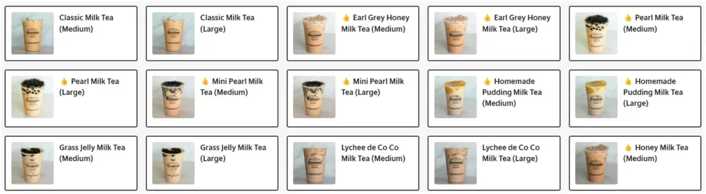 sharetea menu singapore milk tea 1