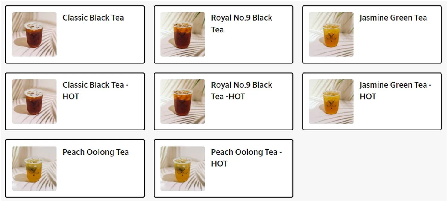 the alley menu singapore original brewed tea series