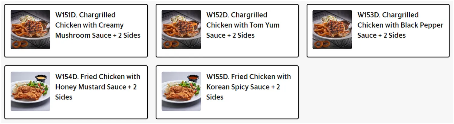 xw western grill menu singapore flame grilled chicken served with choice of 2 sides
